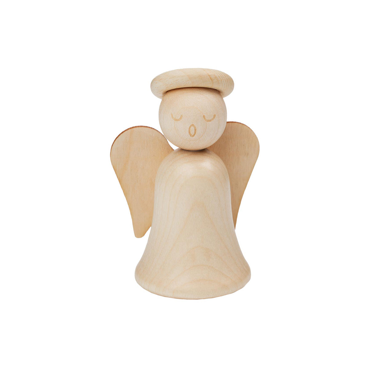 Pikkuenkeli-puufiguuri, 8 cm, lakattu puu