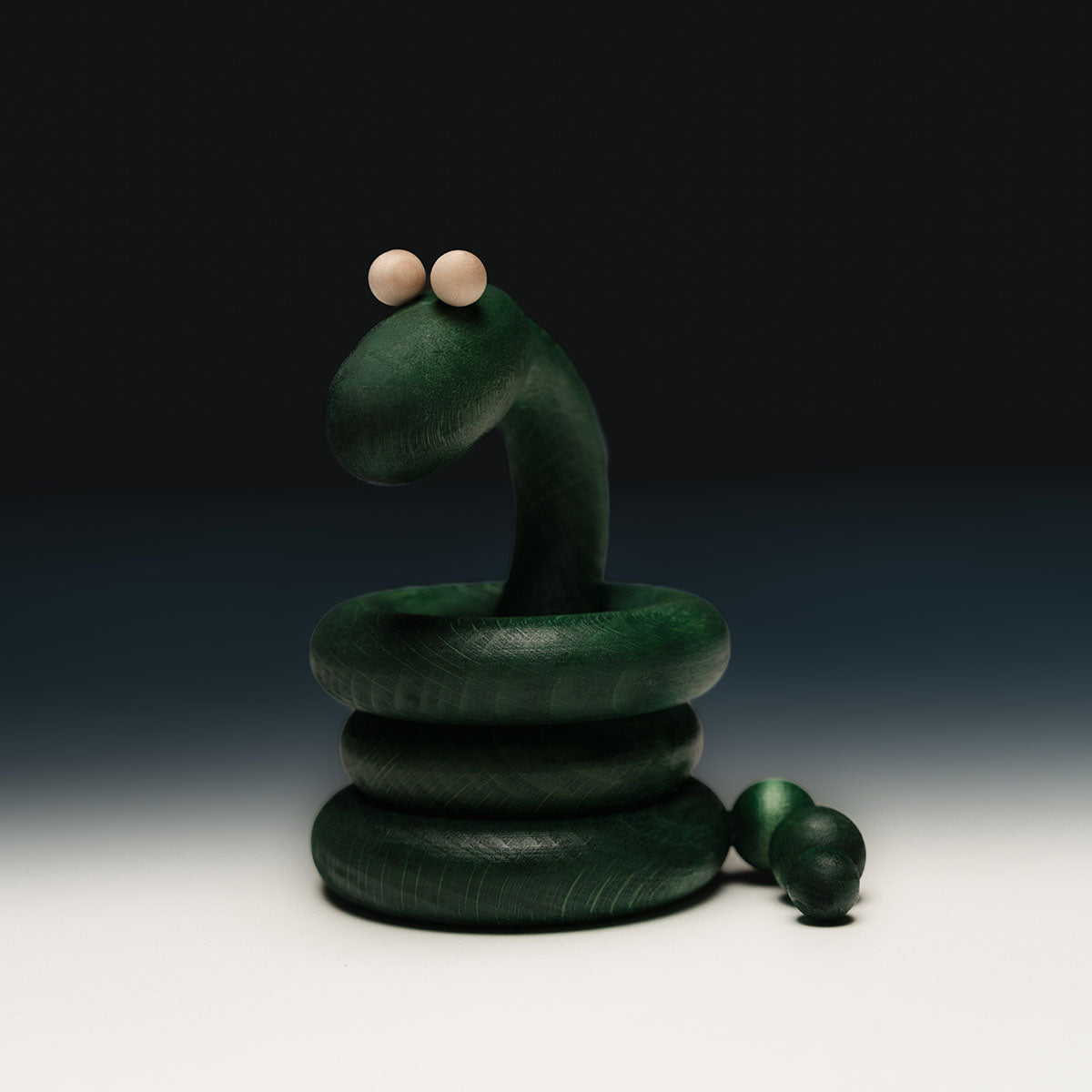 Käärme-veistos, 9 cm, vihreä