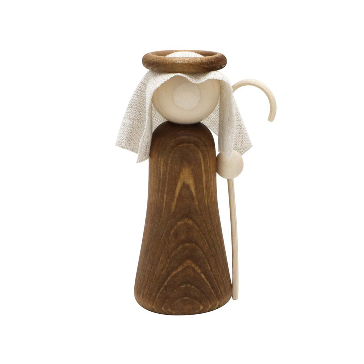 Hyvä paimen -puufiguuri, 12 cm, ruskea