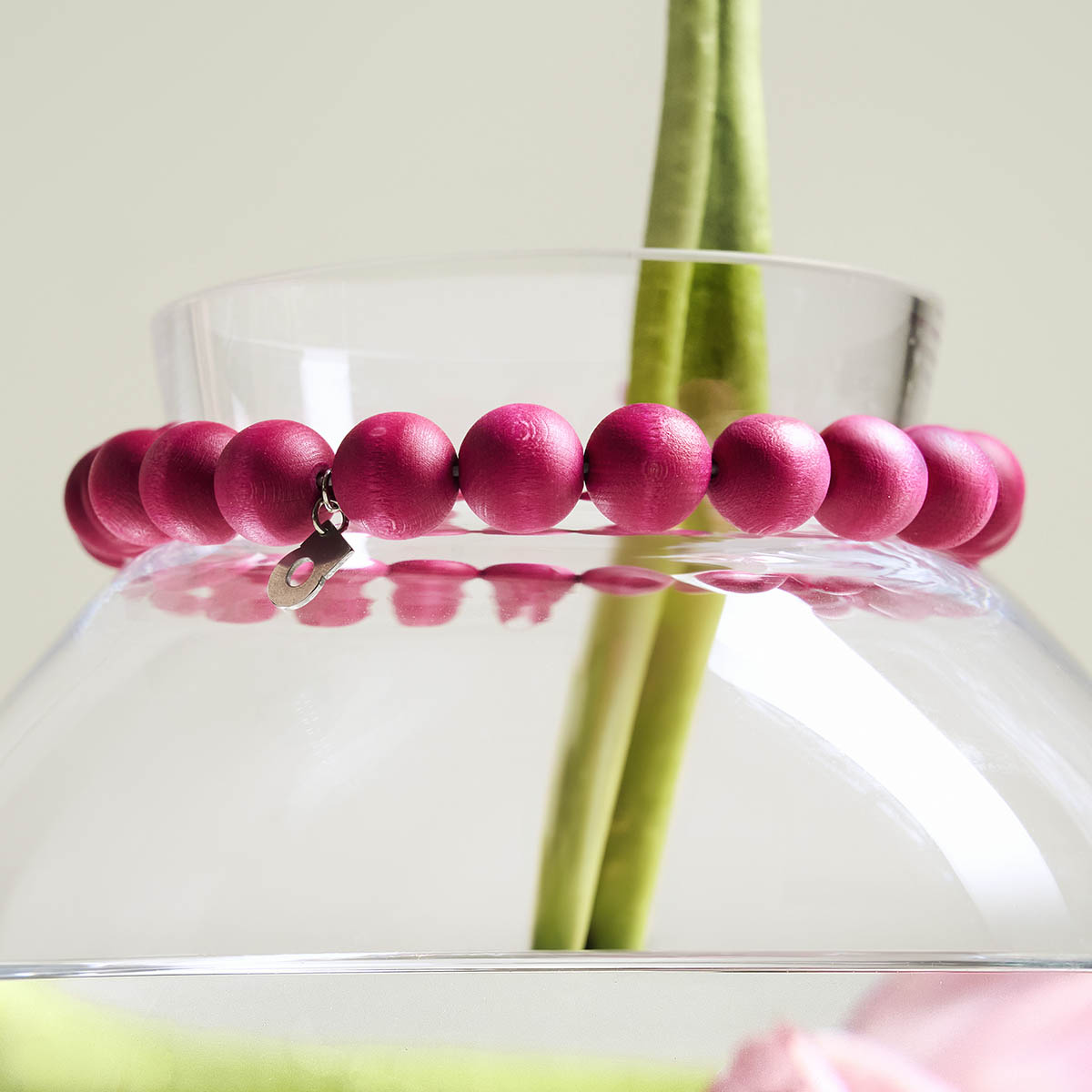 Pore-puukranssi 22 cm Kupla-maljakolle, pinkki