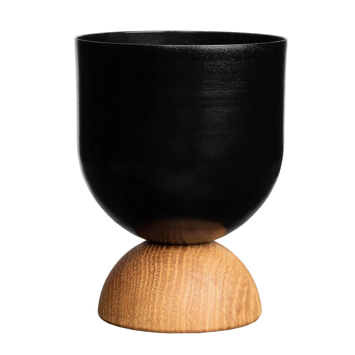 Duo-ruukku, lakattu puu ja musta, Ø 14 cm