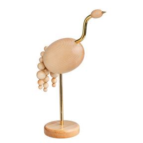 Kurki-veistos, 30 cm, lakattu puu