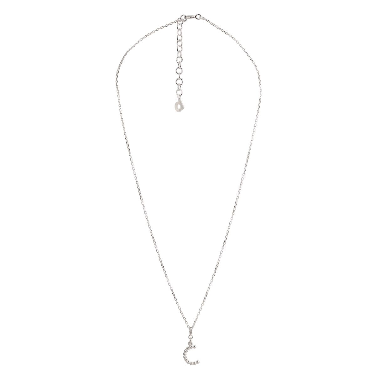 Yllätys-kaulakoru, monogrammi C, hopea