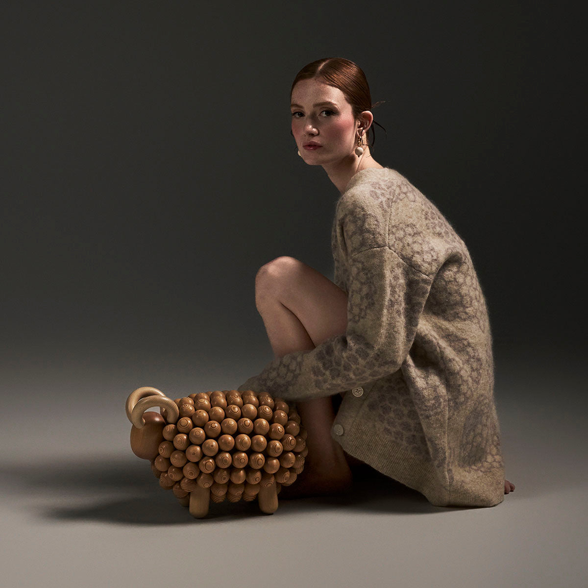 Ellis-neuletakki, Pässi, beige